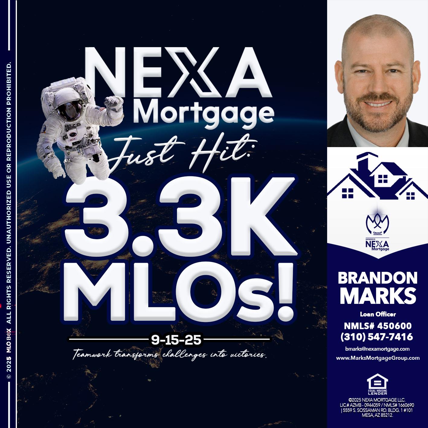 3.3K - Brandon Marks -Mortgage Broker