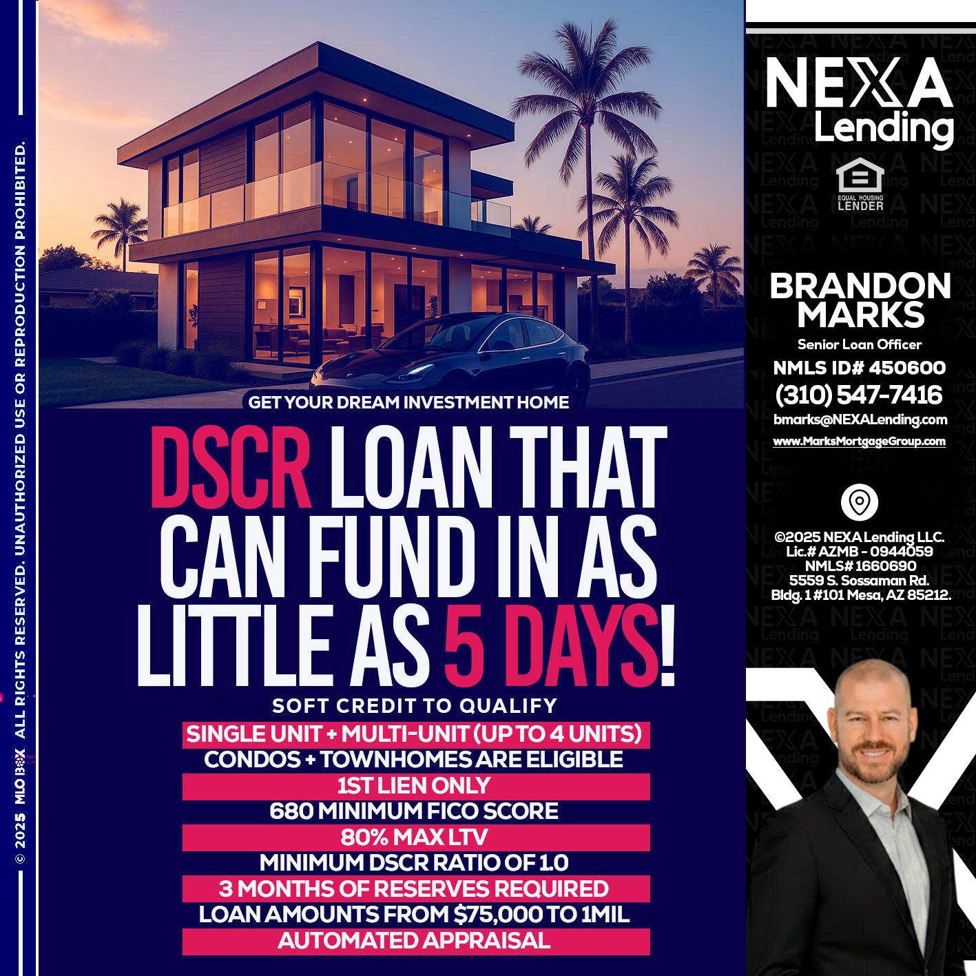 DSCR - Brandon Marks -Mortgage Broker